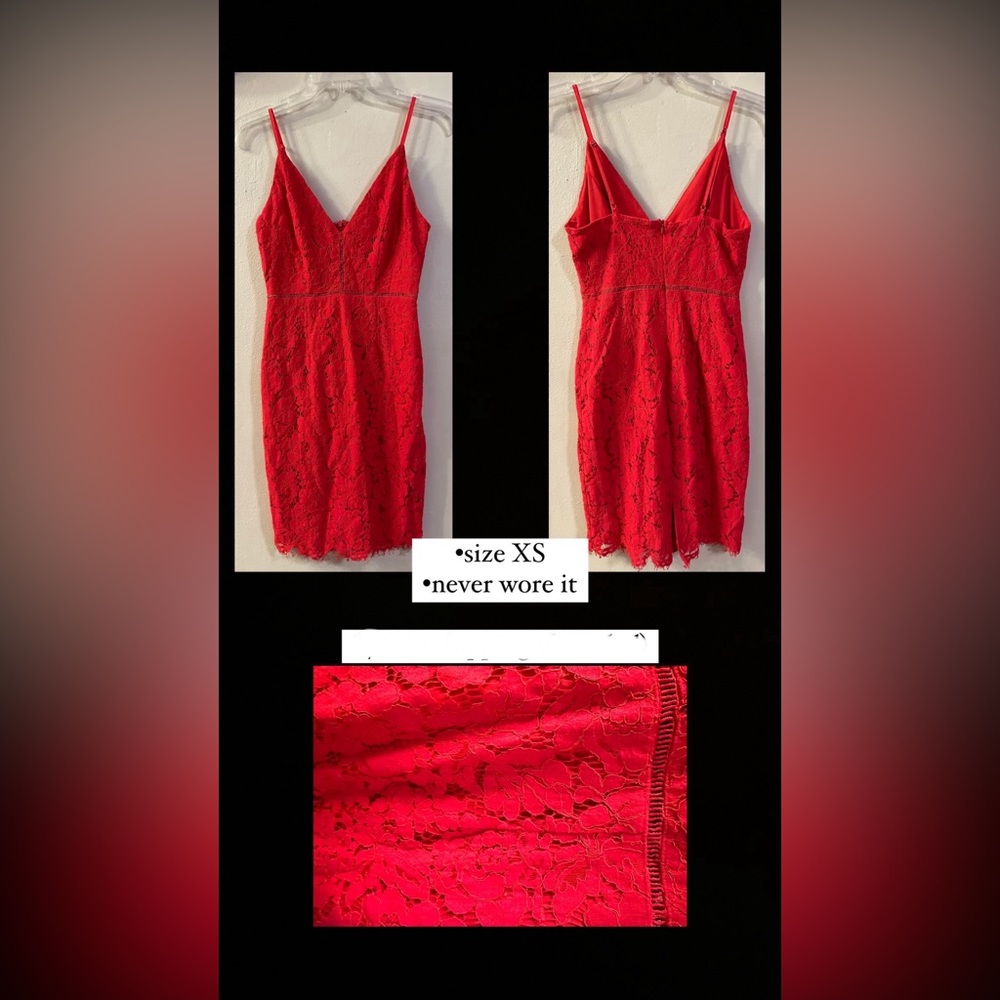 XS red lace mini dress